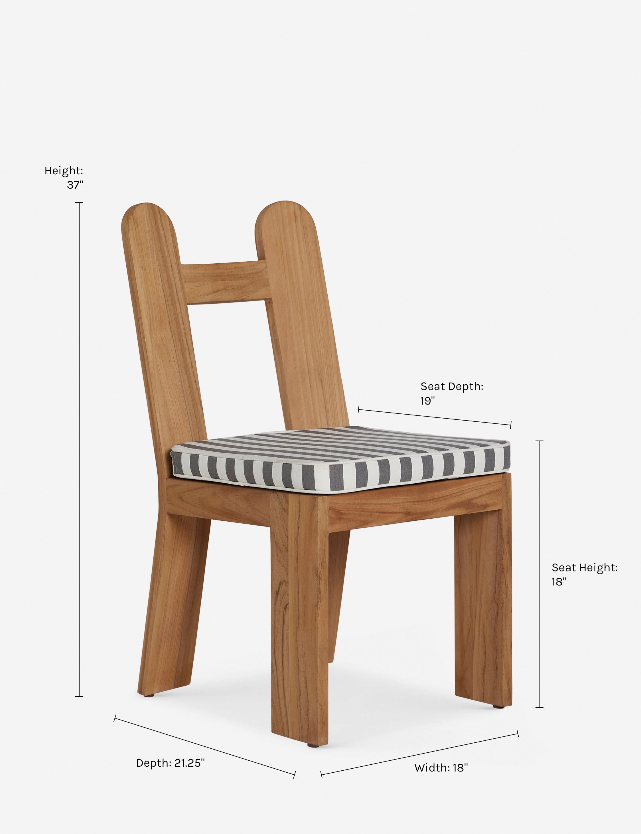 Chaise de salle à manger extérieure Abbot par Sarah Sherman Samuel