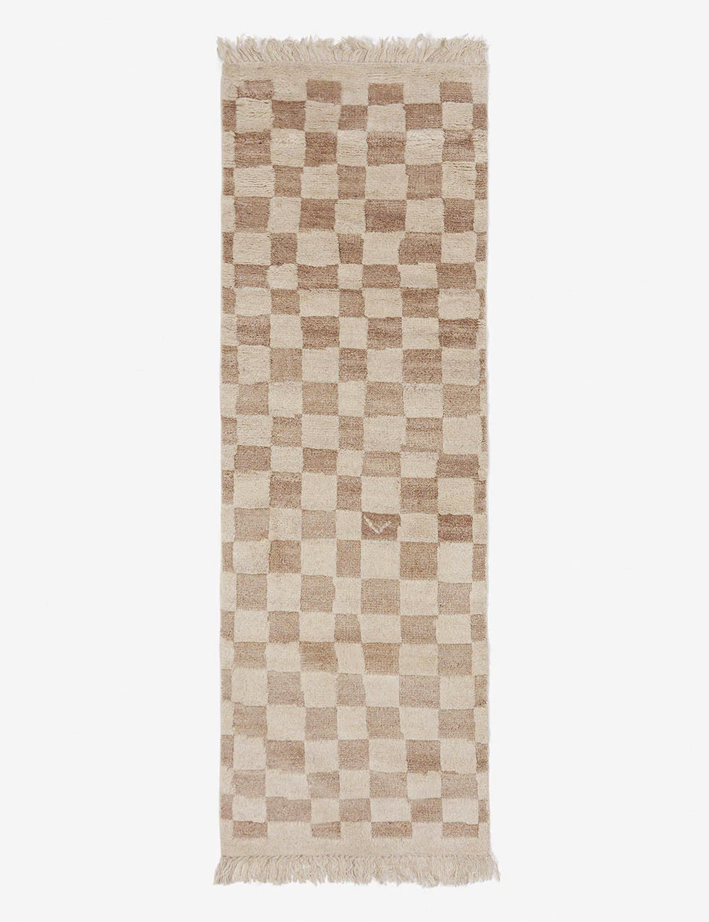 Tapis en laine noué à la main damier irrégulier par Sarah Sherman Samuel
