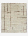 Tapis en laine noué à la main, motif grille irrégulière, par Sarah Sherman Samuel