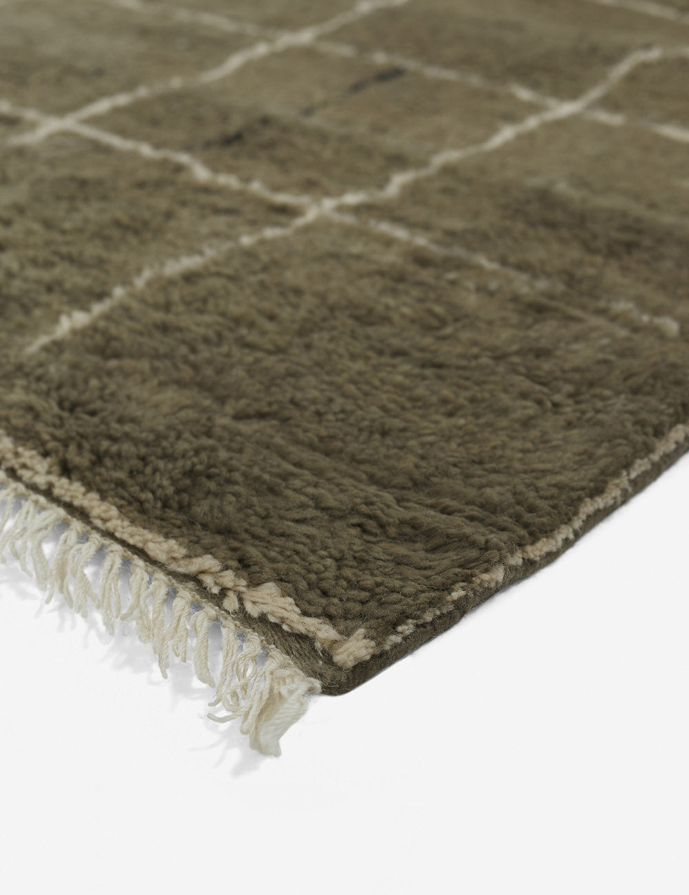 Tapis en laine noué à la main, motif grille irrégulière, par Sarah Sherman Samuel