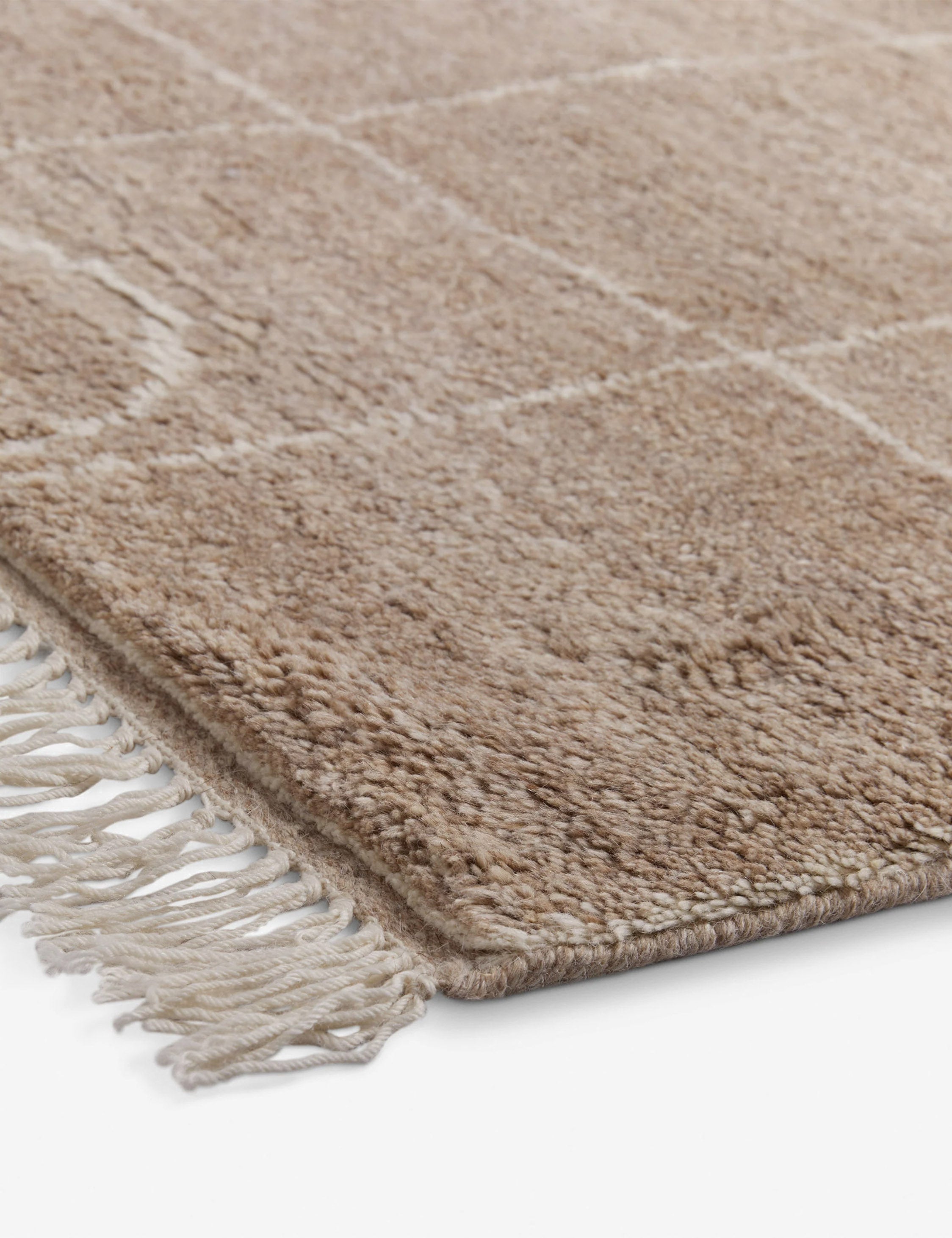 Tapis en laine noué à la main, motif grille irrégulière, par Sarah Sherman Samuel