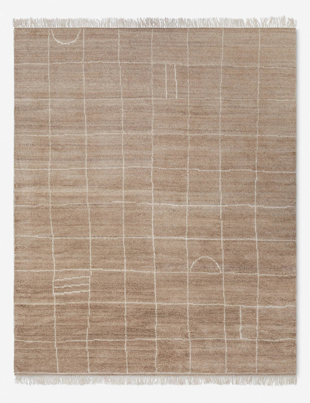 Tapis en laine noué à la main, motif grille irrégulière, par Sarah Sherman Samuel